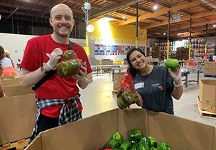 Patelco Team Members sorting food at 阿拉米达县社区食品银行.